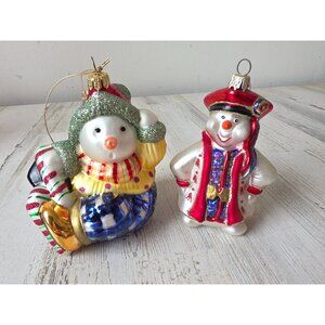 Glass snowman teacher ornament‎ glitter professor Xmas tree